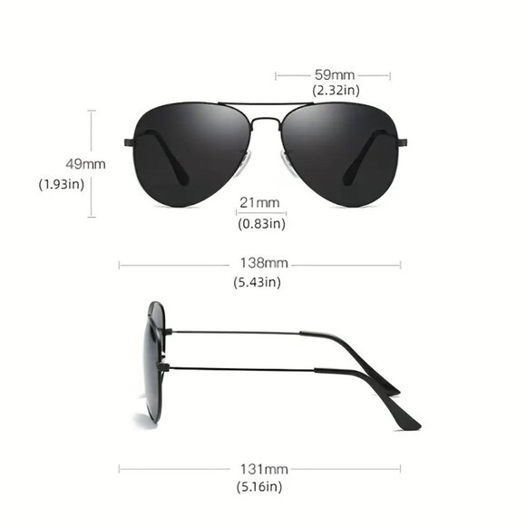 Sunglasses Aviato Designer Shades Retro Top Gun Vacation Unisex Trendy Stylish - Picture 3 of 3